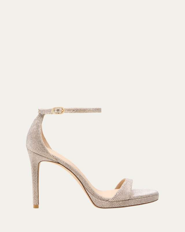 Nudist Metallic Ankle-Strap Platform Sandals